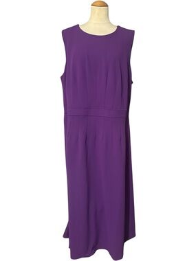 Calvin Klein Pleated Sheath Midi Dress Purple Size 18W